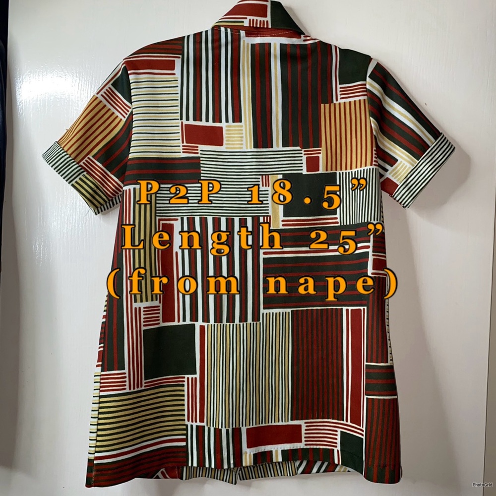 70s vtg Abstract Polyester Shirt - Picture 6 of 12